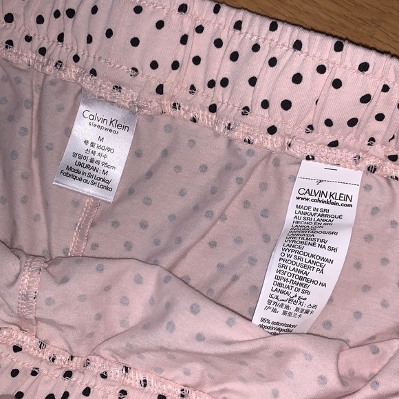 NWT Calvin Klein 2-Piece Pajama Set (Polka Dot Print), Medium, Light Pink - Picture 8 of 9